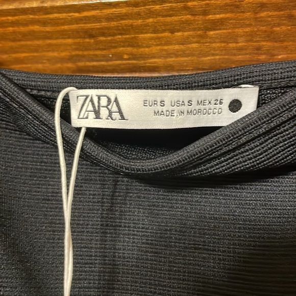 NWT Zara Black Ribbed Crop Tank Top Camisole - Picture 3 of 6